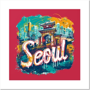 Seoul Retro South Korea t-shirt Posters and Art